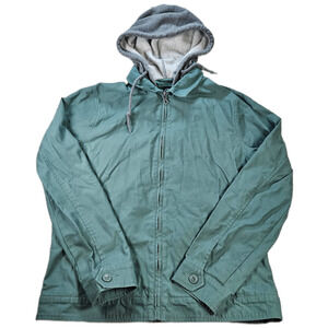 Mens Volcom Jacket Green Small Hooded Cotton Blend